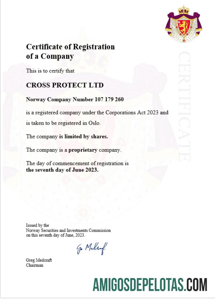 Certificado de registro comercial da Noruega para download, modelo Word e PDF